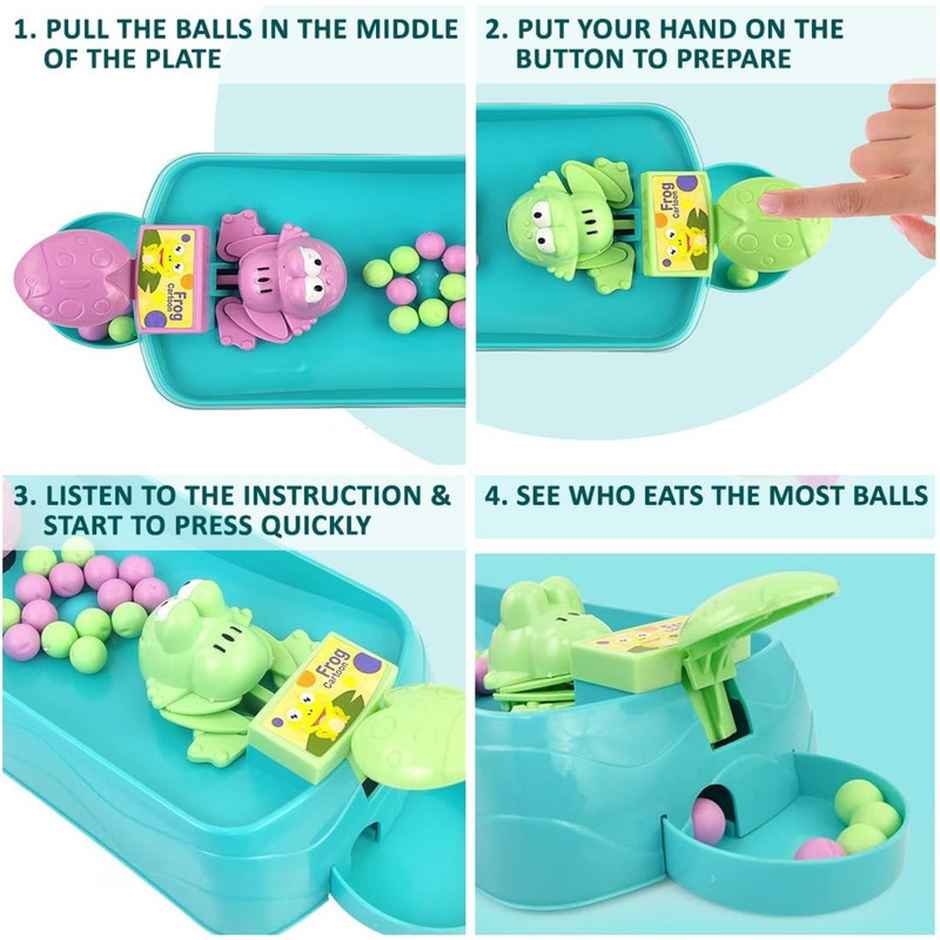 Fablue Hungry Frogs Tabletop Game Toy For Kids 2 Players | Interactive Indoor Fun Game