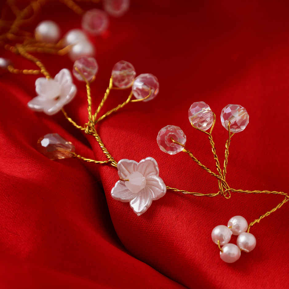 Beautiful Flower Hair Accessory - Traditional Indian Jewellery | Oye Happy