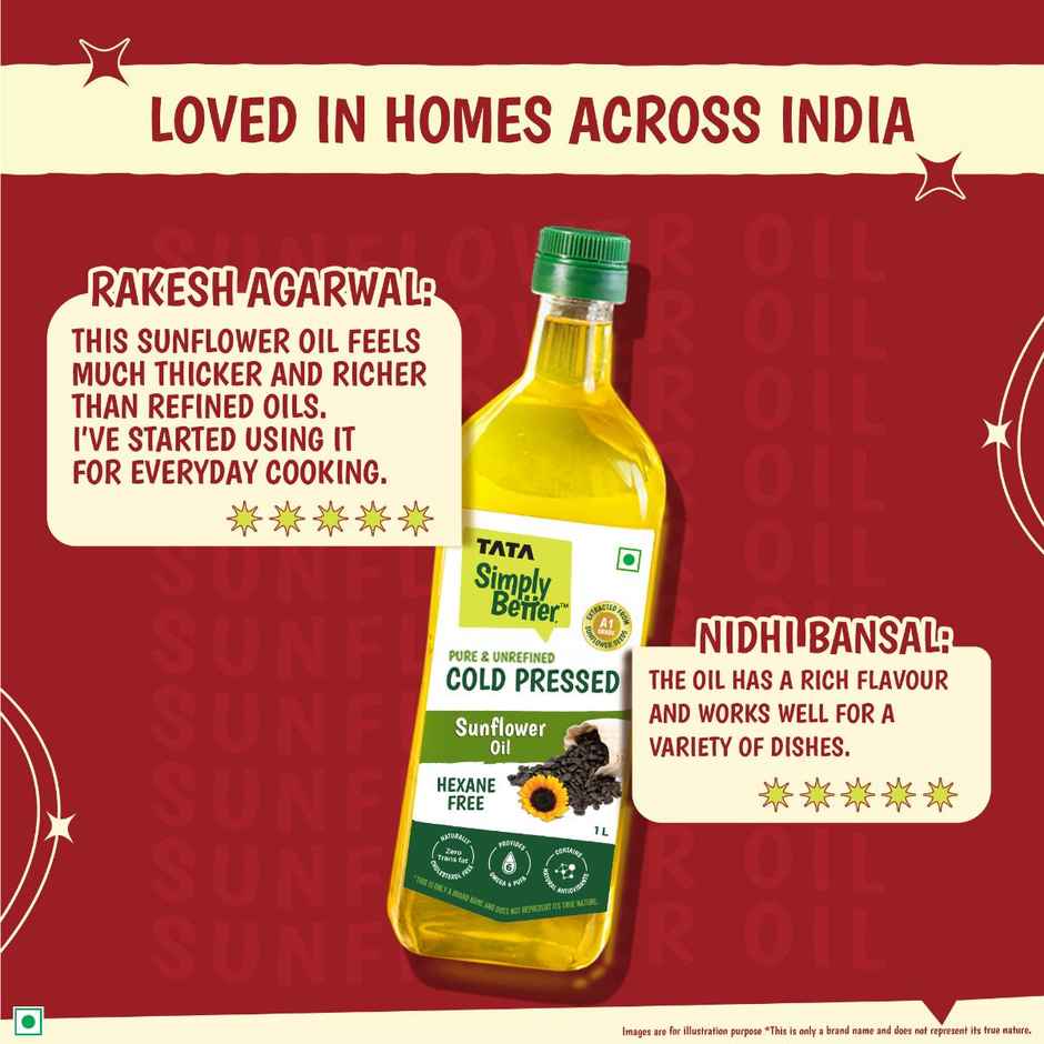 Tata Simply Better Sunflower Cold Pressed Oil | Healthy Cooking Oil