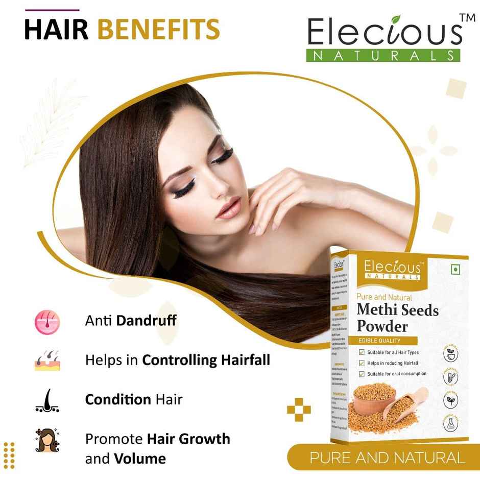 Elecious Methi Seed Powder For Hair Growth | Fenugreek Powder | 100% Pure and Natural