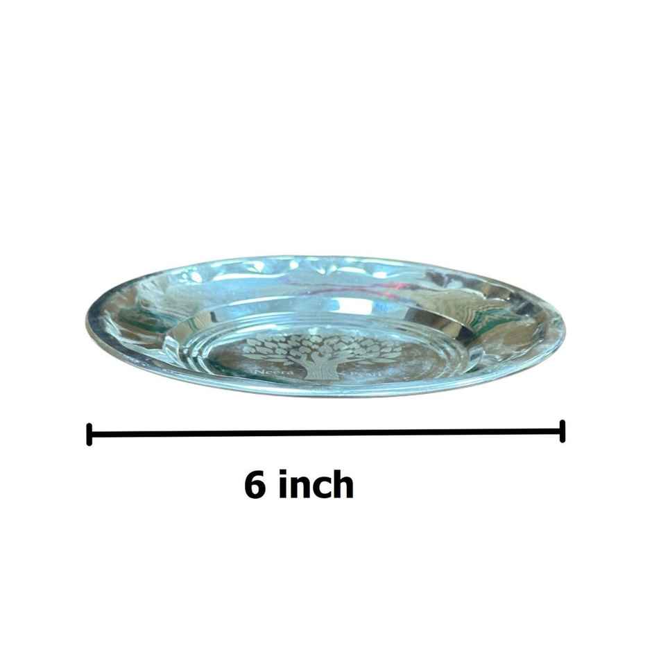 DiaCraft Steel Plate Tree Print For Kanjak Gifting - Silver | 6 Inch