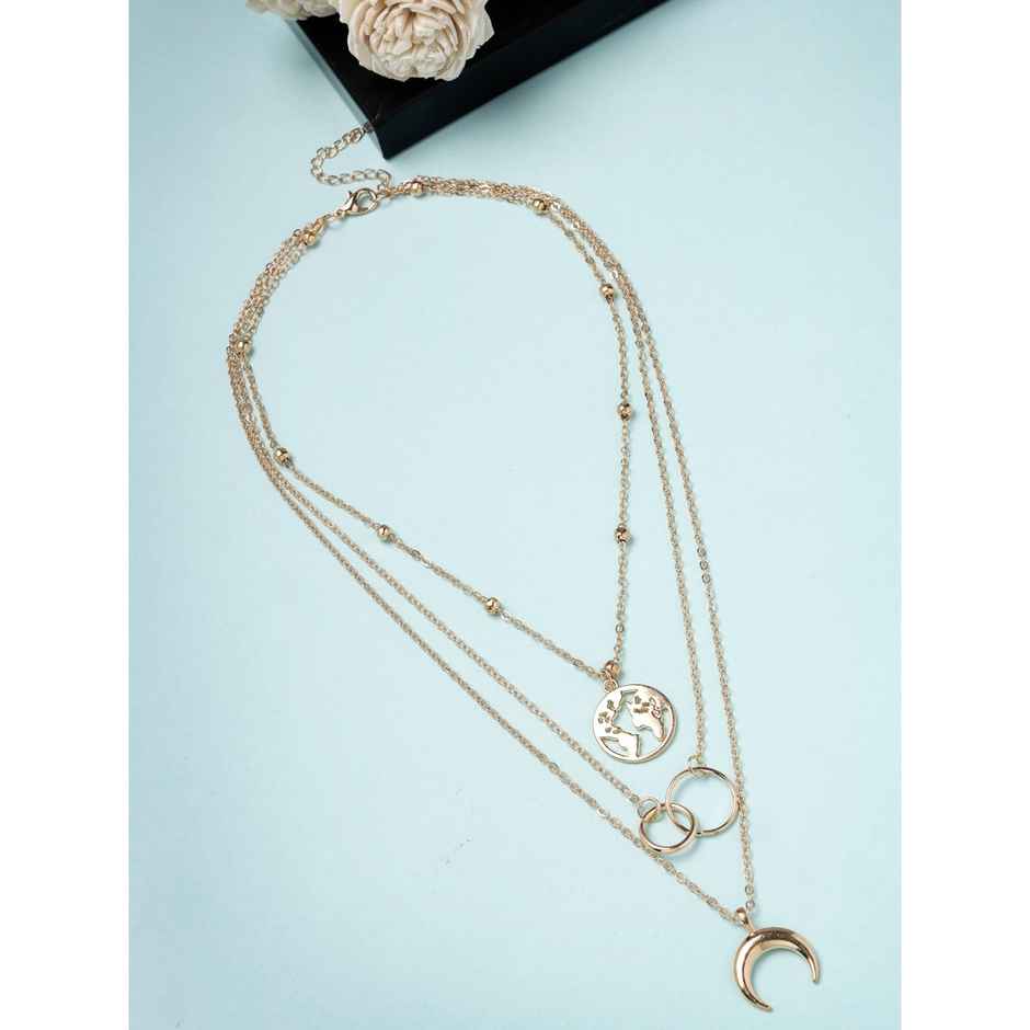 Scintillare By Sukkhi Unique Style Gold Plated Multilayered Pendant Necklace For Women