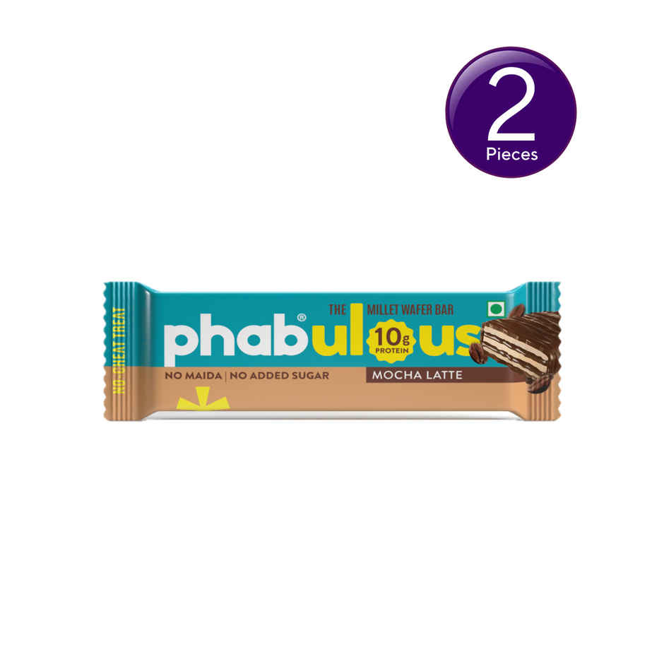 Phab Mocha Latte Millet Wafer Bar I 10g Protein Wafer Combo   
