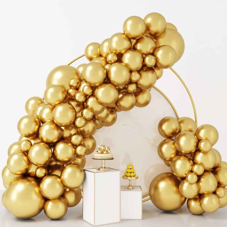 Party Propz Golden Metallic Balloons For Party Decoration