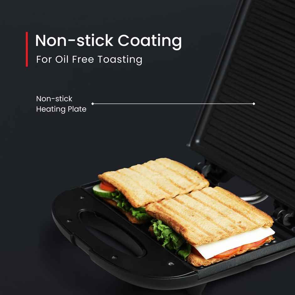 Prestige PGMFB 800 Watt Grill Sandwich Toaster with Fixed Grill Plates - Black