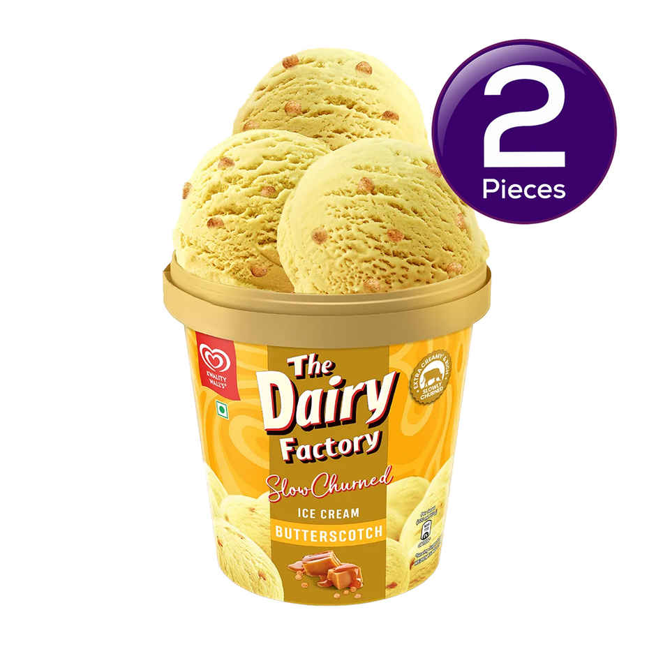 Kwality Walls The Dairy Factory Butterscotch Ice Cream Tub Combo