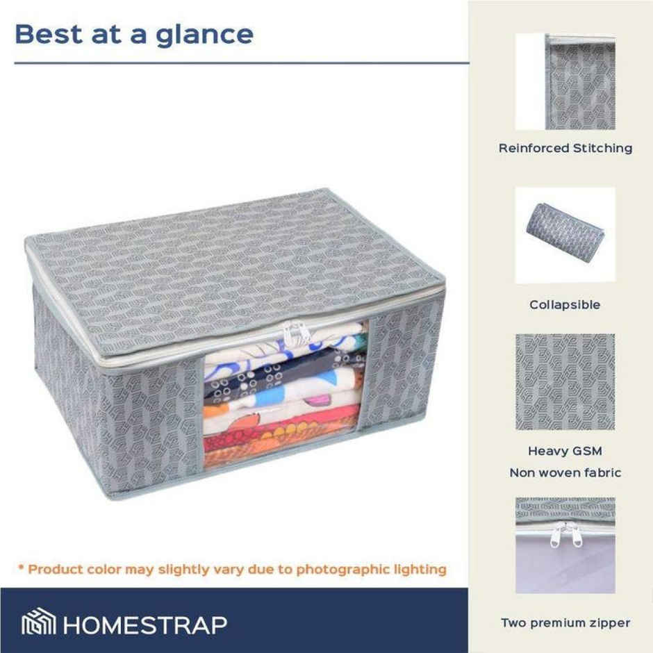 HomeStrap Fabric Regular Cloth Organizer | Grey