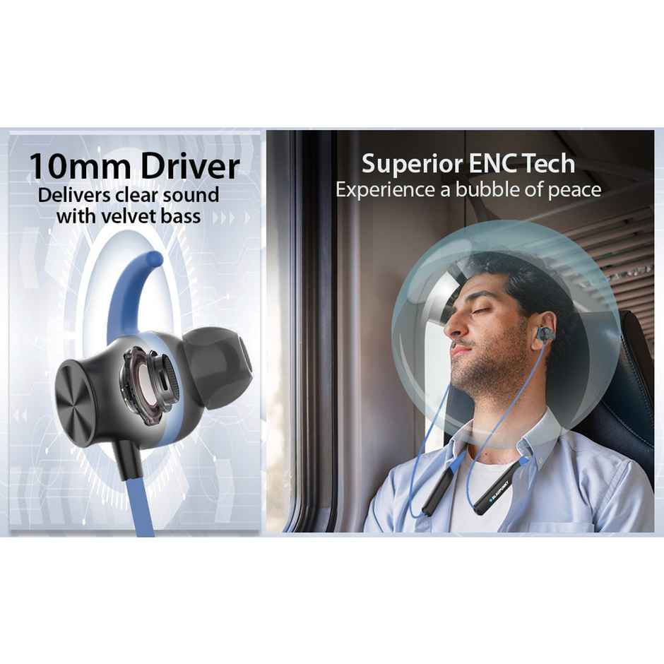 Blaupunkt Be120 Touch Wireless Neckband With Multi-Touch Control,40H Playtime Bluetooth (Blue)