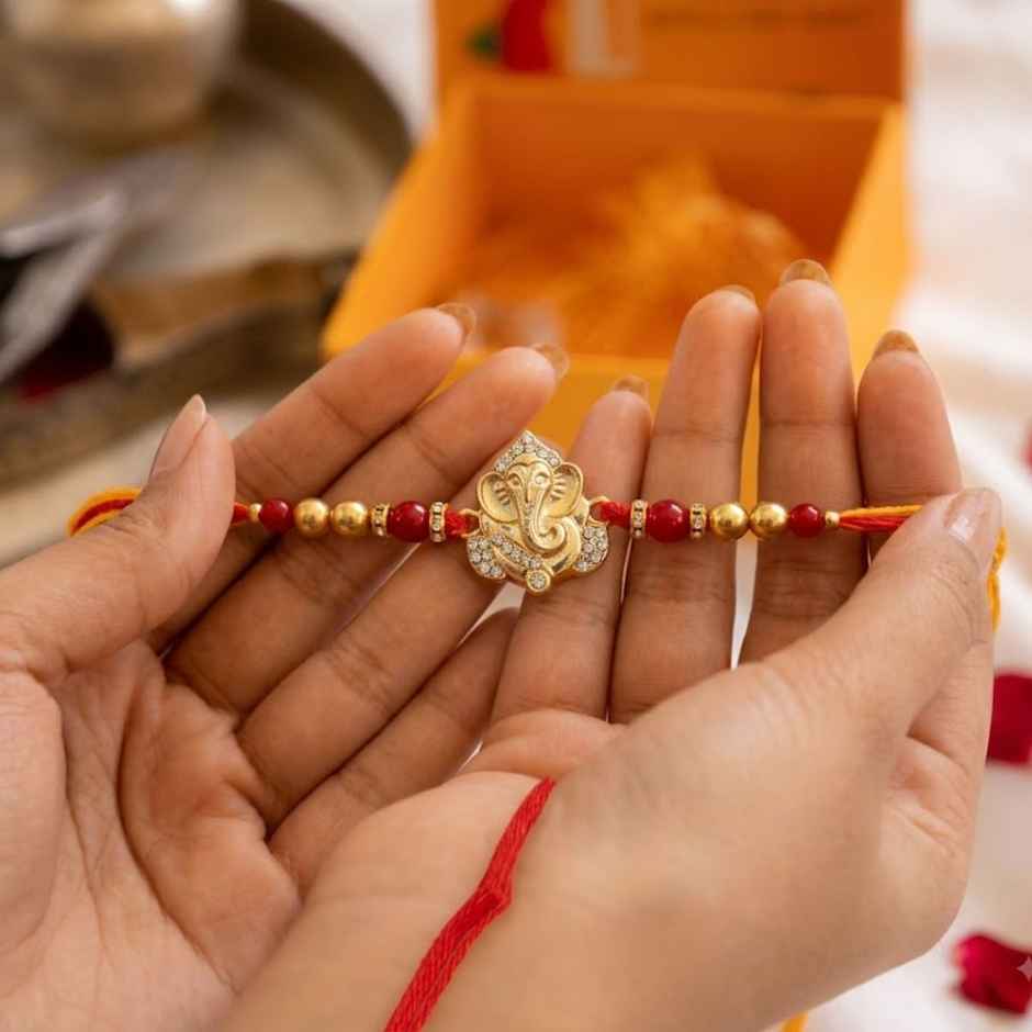 Rakhi for Brother | Lord Ganesh | Religious | Pack of 1 | Shree Rakhi