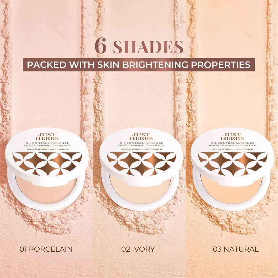 Justherbs Compact Powder - Ivory | Mattifies The Skin