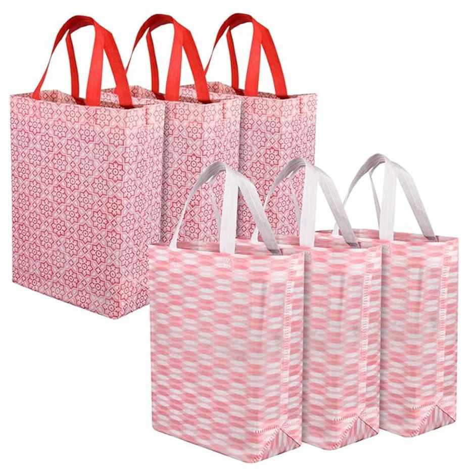 Kuber Industries Pack of 6 Shopping Handbag | Grocery Shopping Bag | Shopping Bags | Multicolor