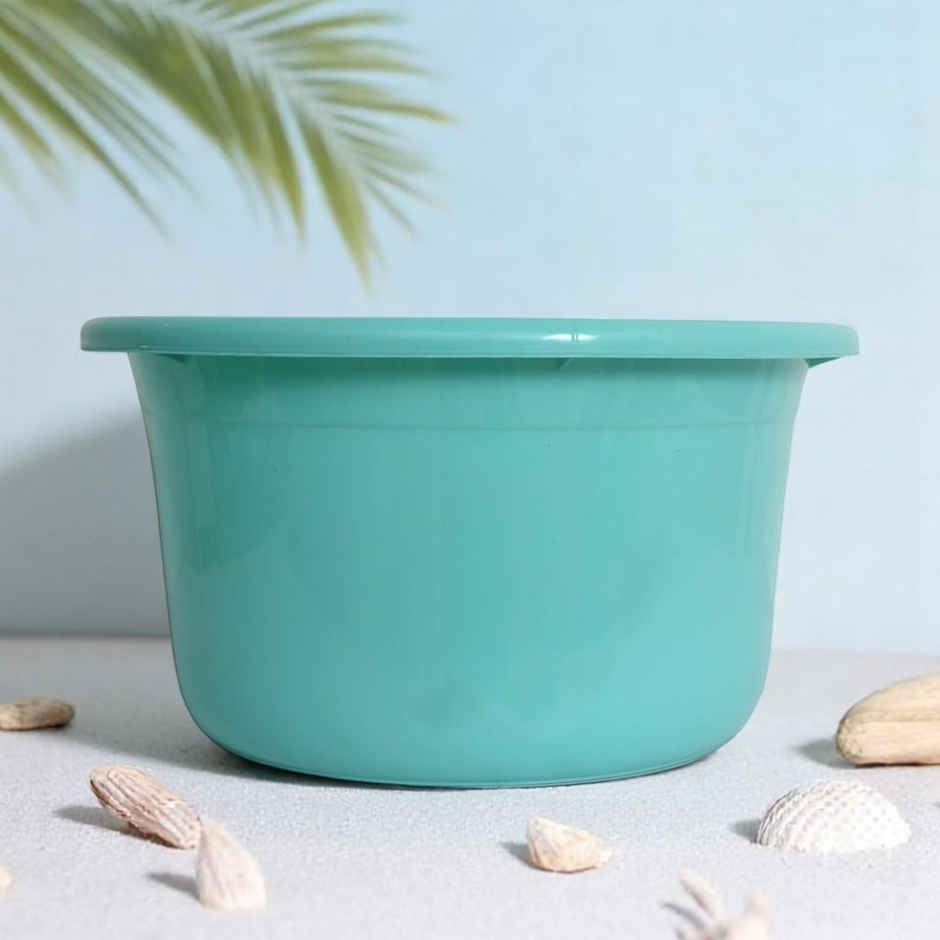 Kuber Industries 25L Unbreakable Plastic Bath/Washing Tub | Multipurpose | Green