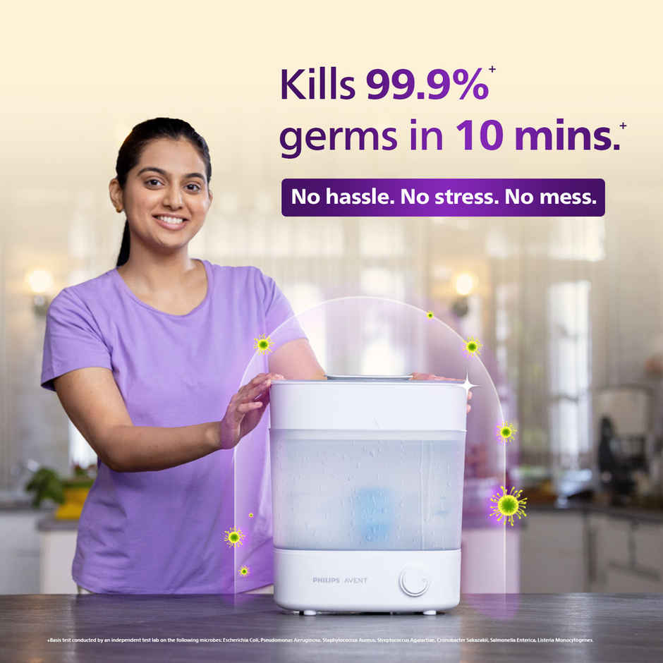 Philips Avent Bottle Sterilizer | Kills 99% Germs | Natural Steam | Stays 24hrs | SCF291/00
