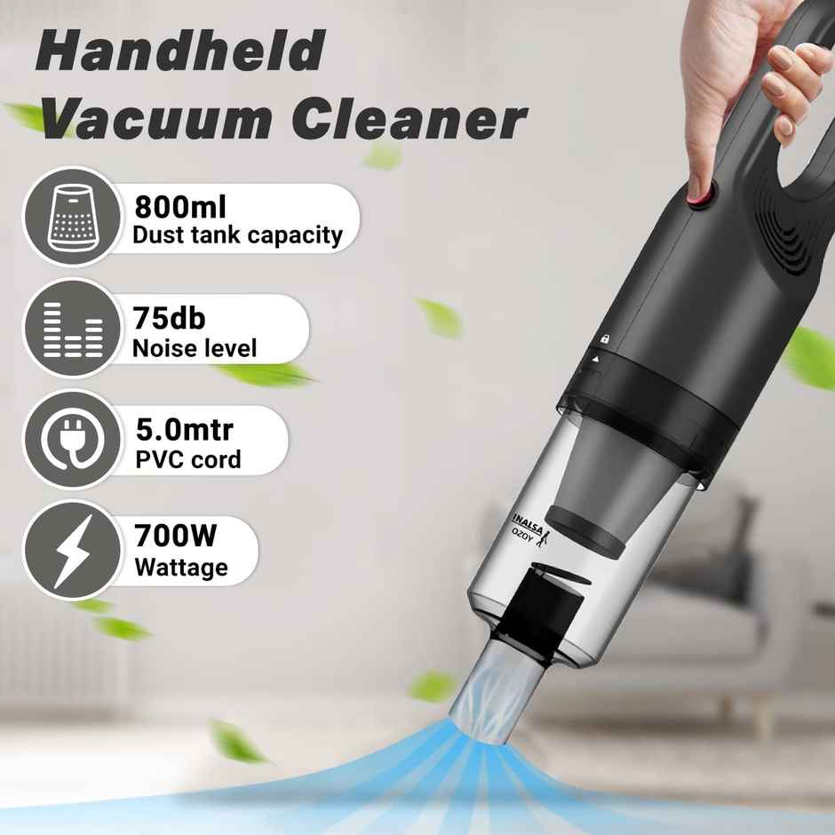 INALSA Vacuum Cleaner Ozoy Plus,700W Motor&14Kpa Suction,Hepa, 2-In-1 Handheld&Stick Vacuum Cleaner