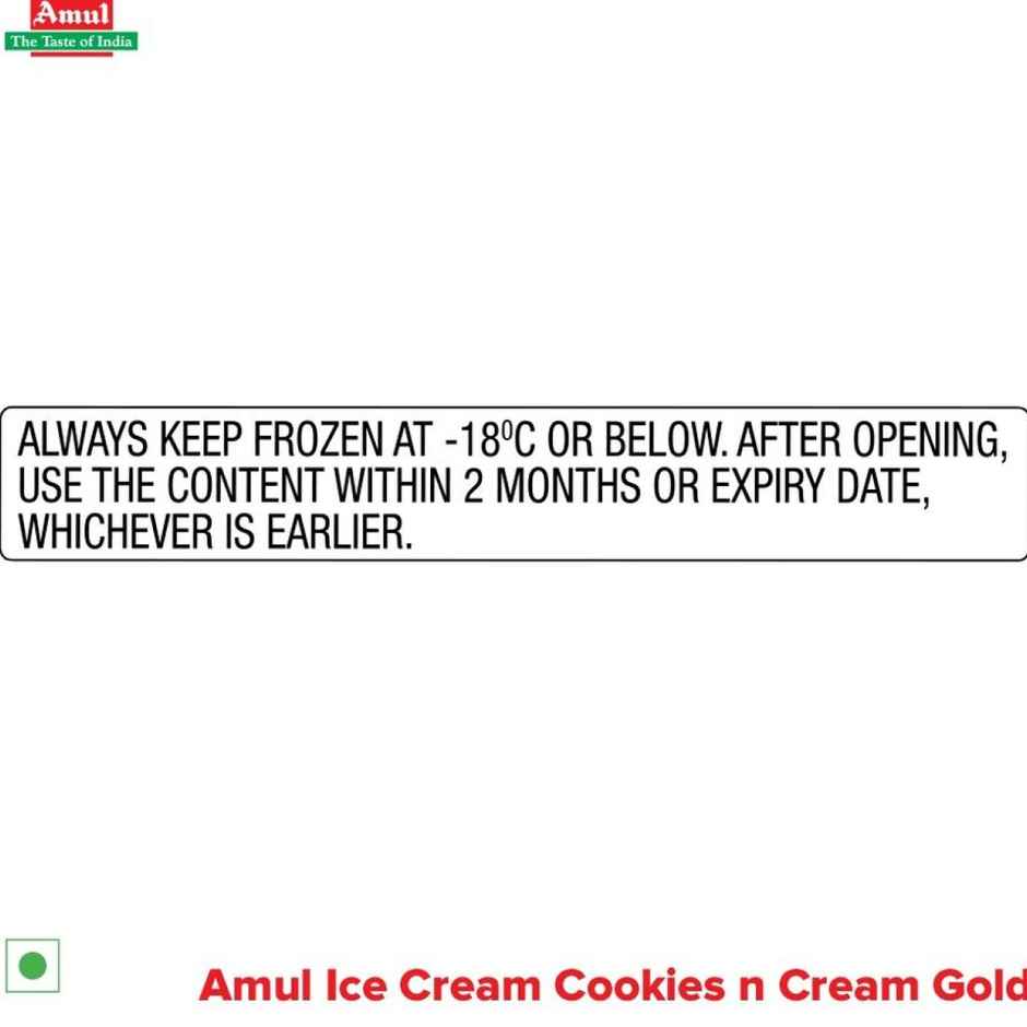 Amul Gold Cookies & Cream Ice Cream Tub | Smooth & Indulgent