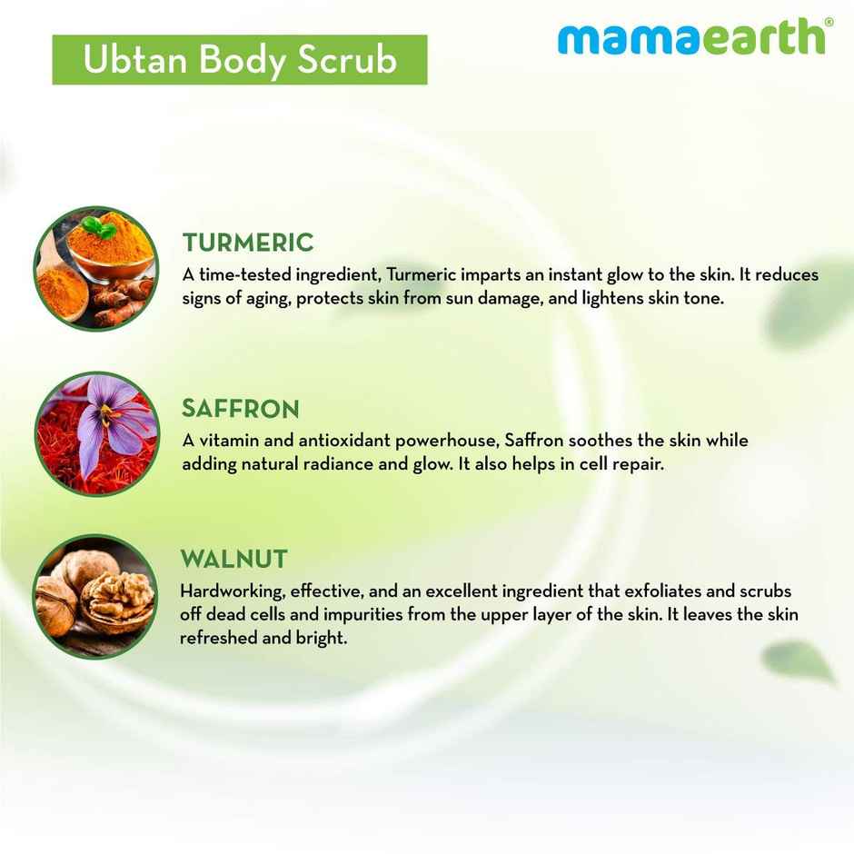 Mamaearth Ubtan Body Scrub With Turmeric & Saffron for Tan Removal