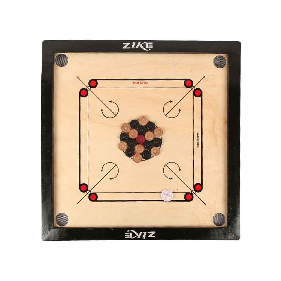 Zike Superior Wood Carrom Board Kit ( (Board + 24 Coins + 1 Striker + 1 Powder)
