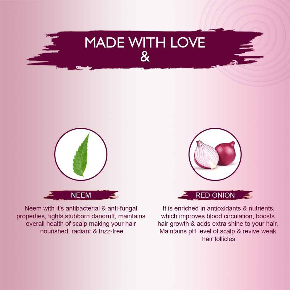 Nimbarka Onion & Neem Shampoo Controls Hair Fall & Promotes Hair Growth Paraben Free Salt Free