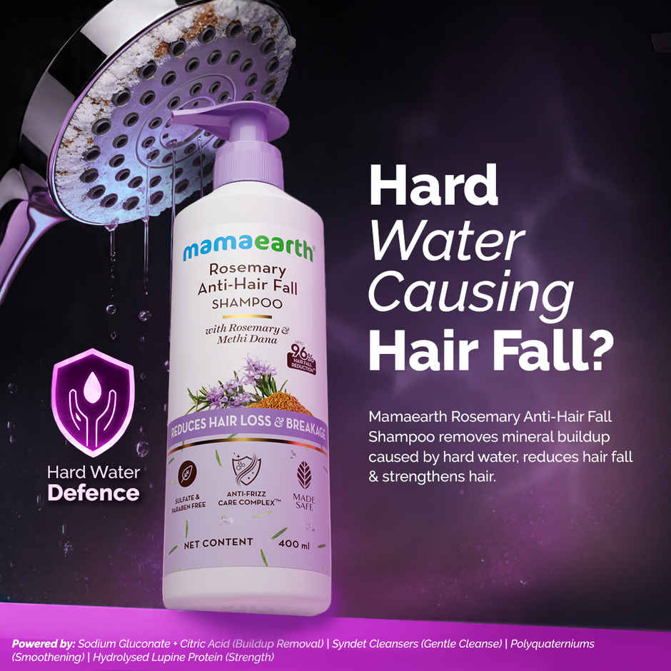 Mamaearth Rosemary Anti-Hair Fall Shampoo With Rosemary & Methi Dana | Hard Water Protection