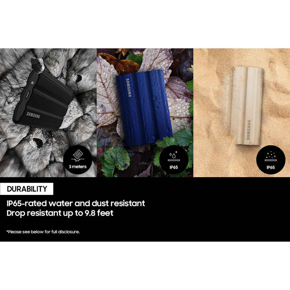 Samsung T7 Shield 1TB External Portable SSD | Blue | MU-PE1T0R