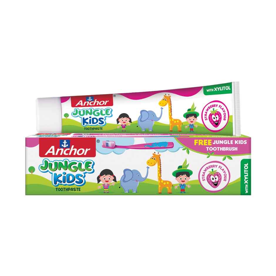 Anchor Jungle Kids Strawberry Toothpaste with free toothbrush