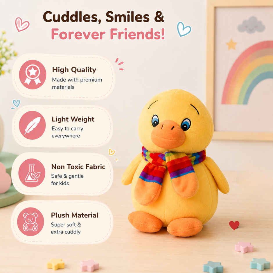 ToyTales Derby Duck Plush Toy | Stuffed Animal Soft Toy | Birthday Gift for Kids | Gift Baby | 25cm