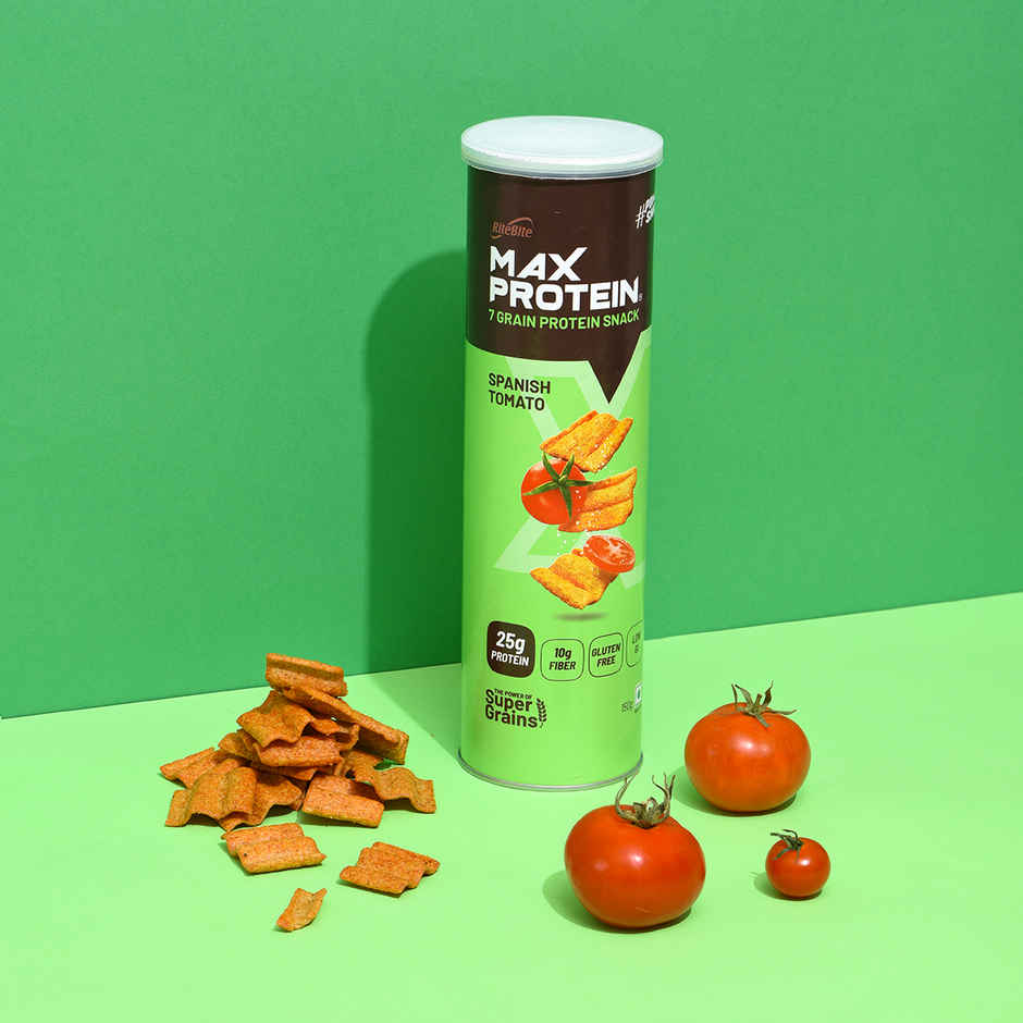 RiteBite Max Protein Spanish Tomato Multigrain Protein Chips | 20g Protein | 8g Fiber | Gluten Free
