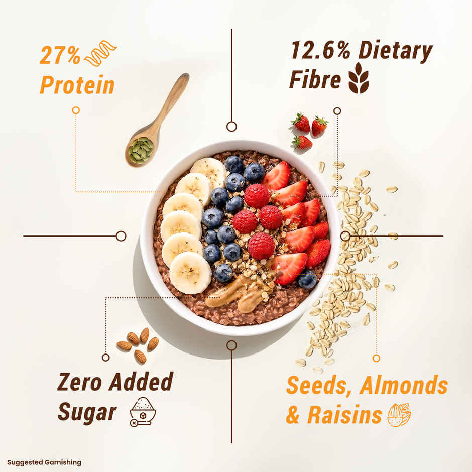 Sundrop Heart High Protein Oats, Zero Sugar Added, Whey Protein Added, Chocolate