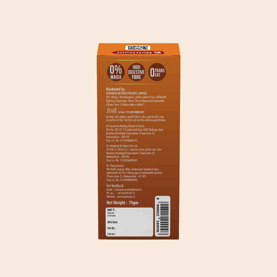 Nutrisum Oats Cookies - No Added Sugar - Chocolate Orange