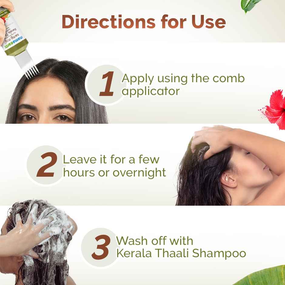 Mamaearth Kerala Thaali Hair Oil With Hibiscus, Bhringraj, Methi Dana & Amla For Thick & Long Hair