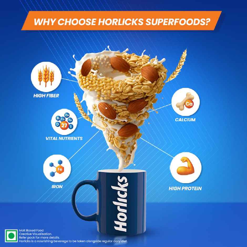 Horlicks No Added Sugar Nutrition Drink Jar | Superfoods