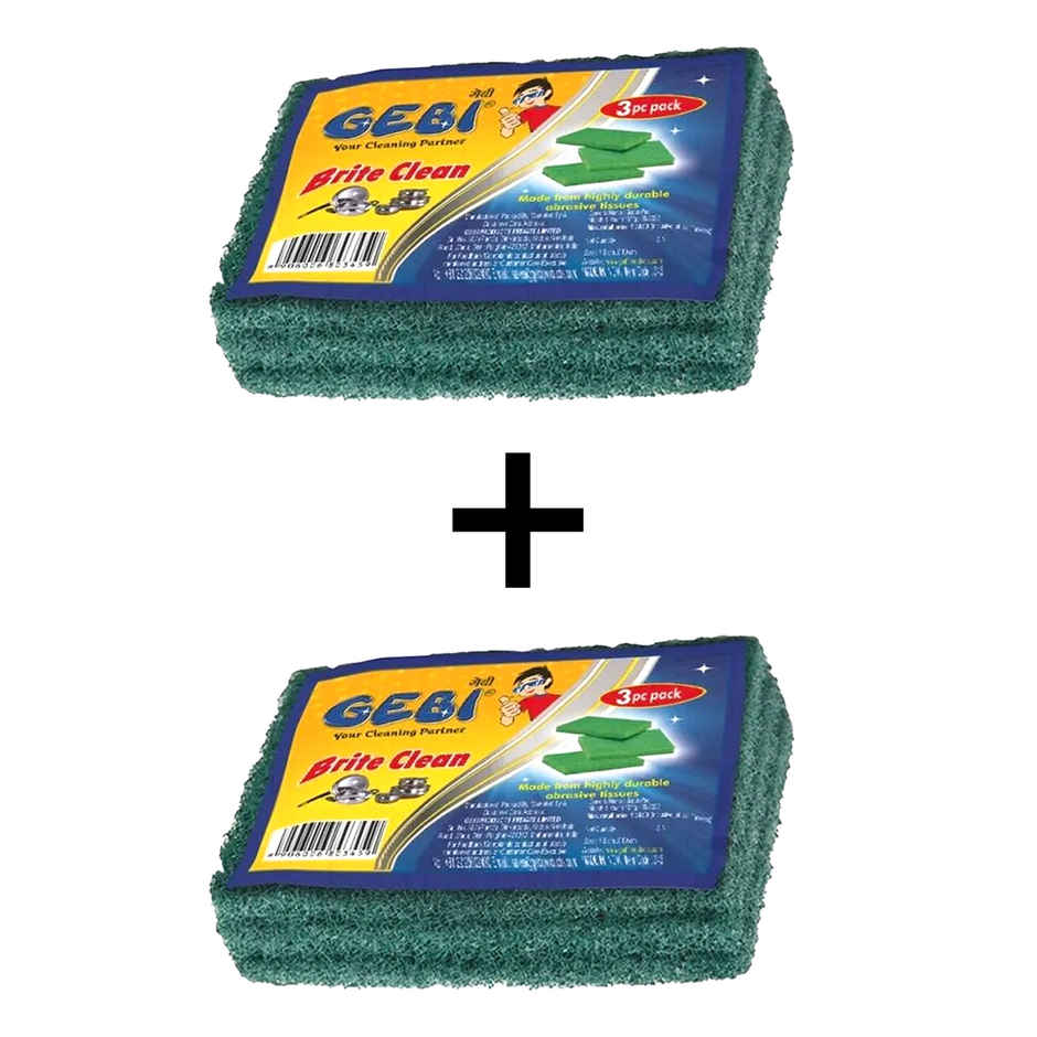 Gebi Sparkle Plus Brite Clean Super Scrub - 7.5 X 10 CM (3 PC PACK) Combo