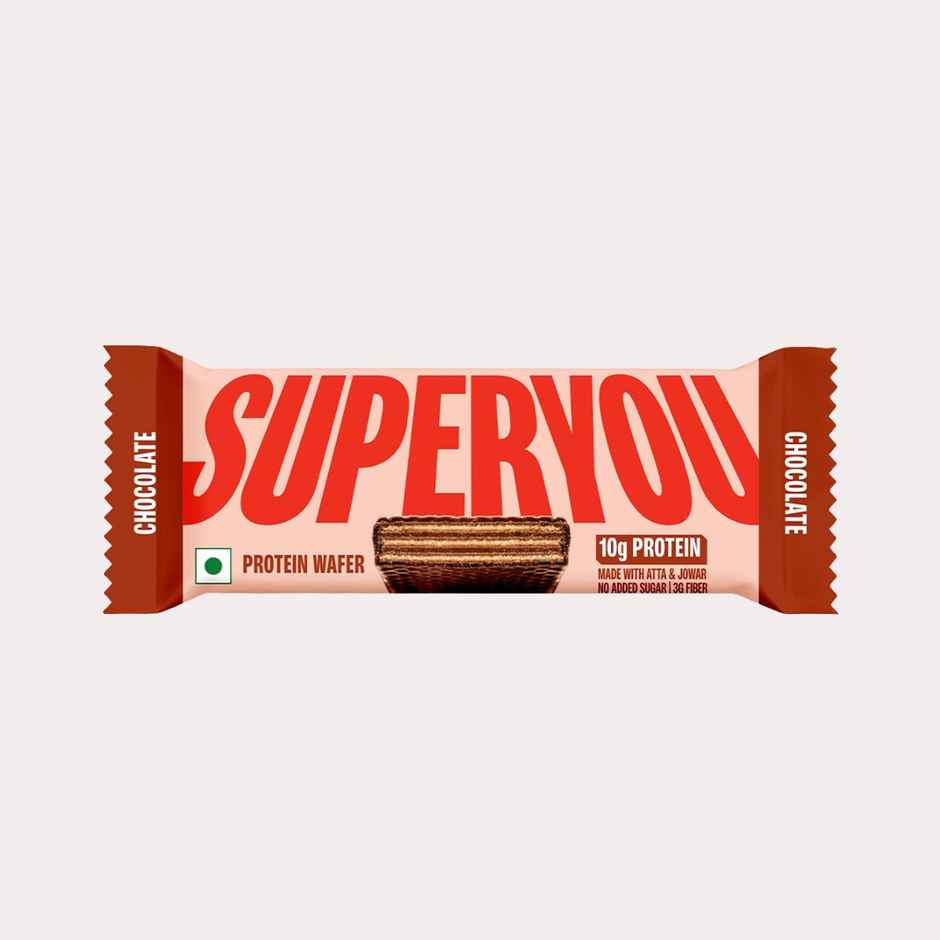 SuperYou 10g Protein Wafer Bar - Chocolate (Made with Atta & Jowar. No Added Sugar. No Trans Fat.)