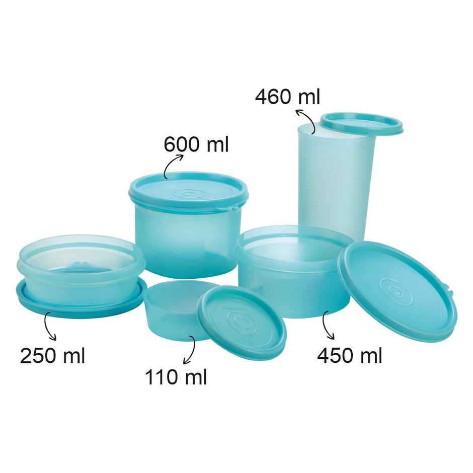 Joyo Fresherware 5 pcs set, Lunch pack (110 ml,250 ml, 450 ml, 600 ml, glass-460 ml)-Assorted