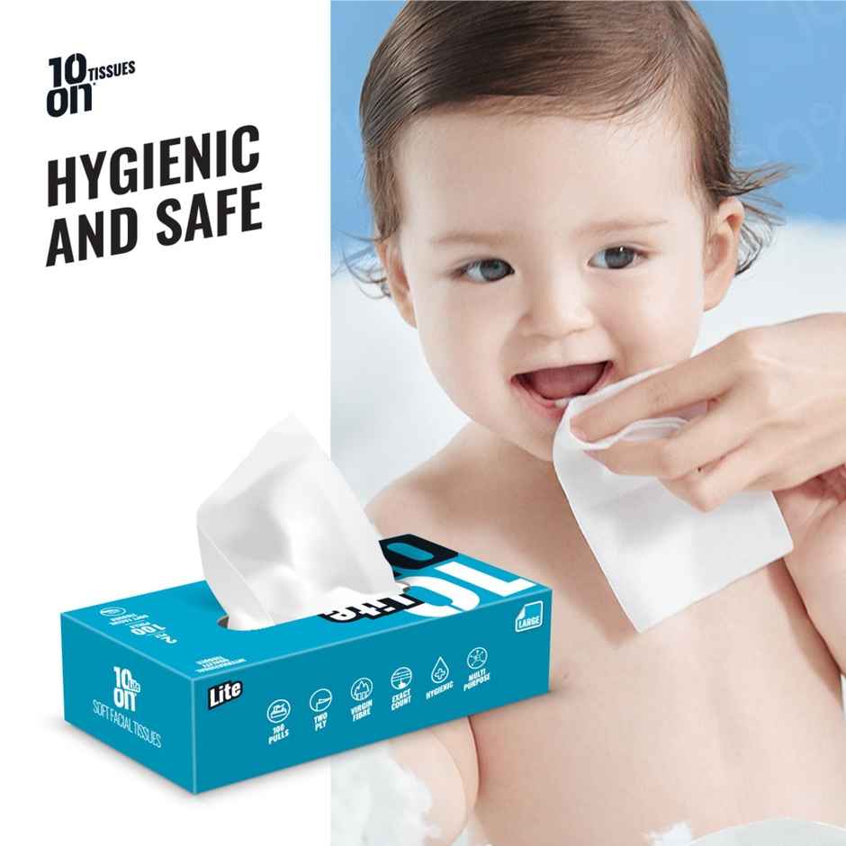 10'ON 2 Ply Extra Soft Face Tissue | Soft & Gentle