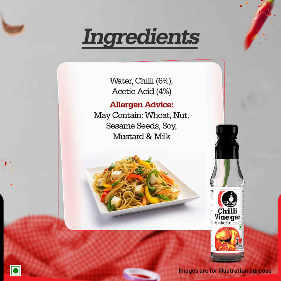 Ching's Secret White Chilli Vinegar, With Green Jwala Chilli, Bold and Intense Flavour