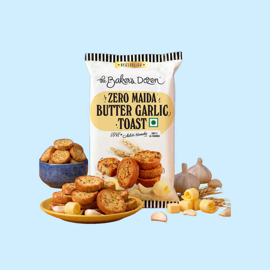 The Baker's Dozen Butter Garlic Zero Maida Toast | Baked Snacks | Healthy Munching | Zero Palm Oil