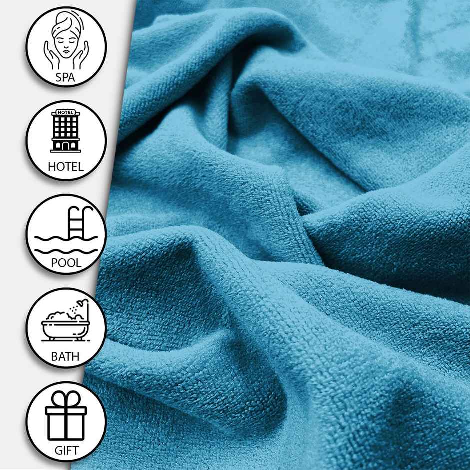 Sassoon Microfiber Large Bath Towel | Teal | 70x145 cm