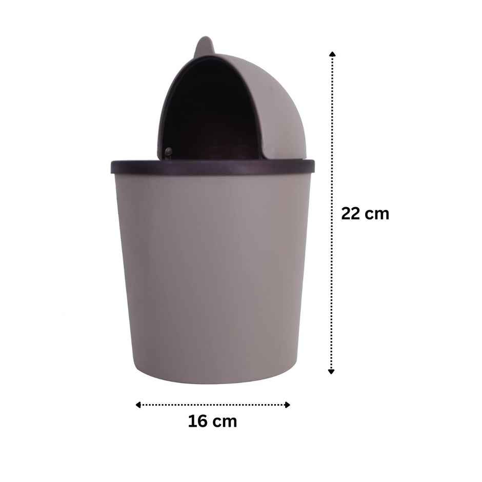 Kuber Industries Small Table Top Dustbin | Plastic Swing Lid | Desktop Trash Can | Coffee