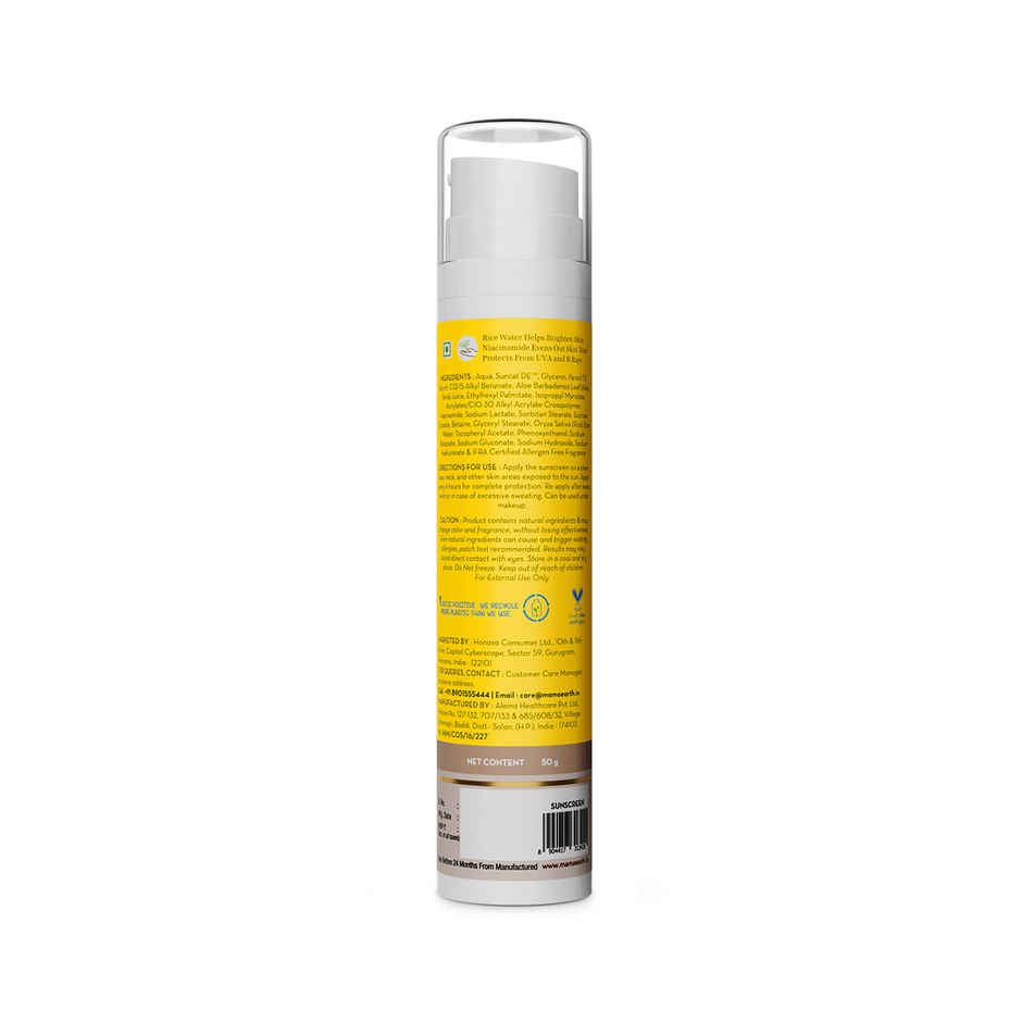 Mamaearth Rice Water Dewy Sunscreen for Tan Protection