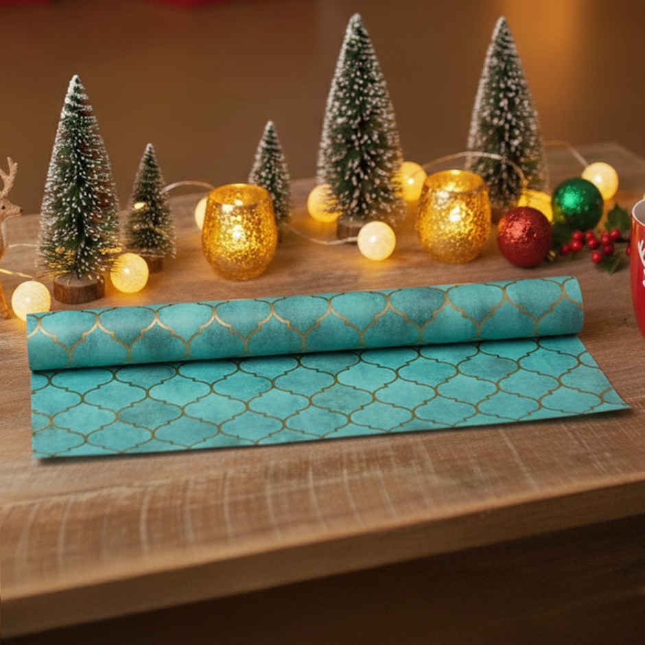 Itsy Bitsy Gift Wrapping Paper | Fleur Trellis Aqua Rhythm | 27.75 x 19.29 Inch | 1 Roll 5 Sheets