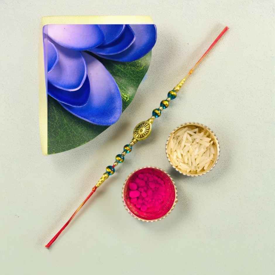 Turquoise Gold Ring Rakhi | Stylish Rakhi | Gullak