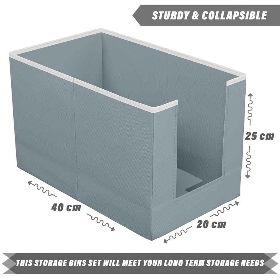 Kuber Industries Non-Woven Shirt Stacker | Foldable Closet & Wardrobe Organizer | Pack of 4 | Grey