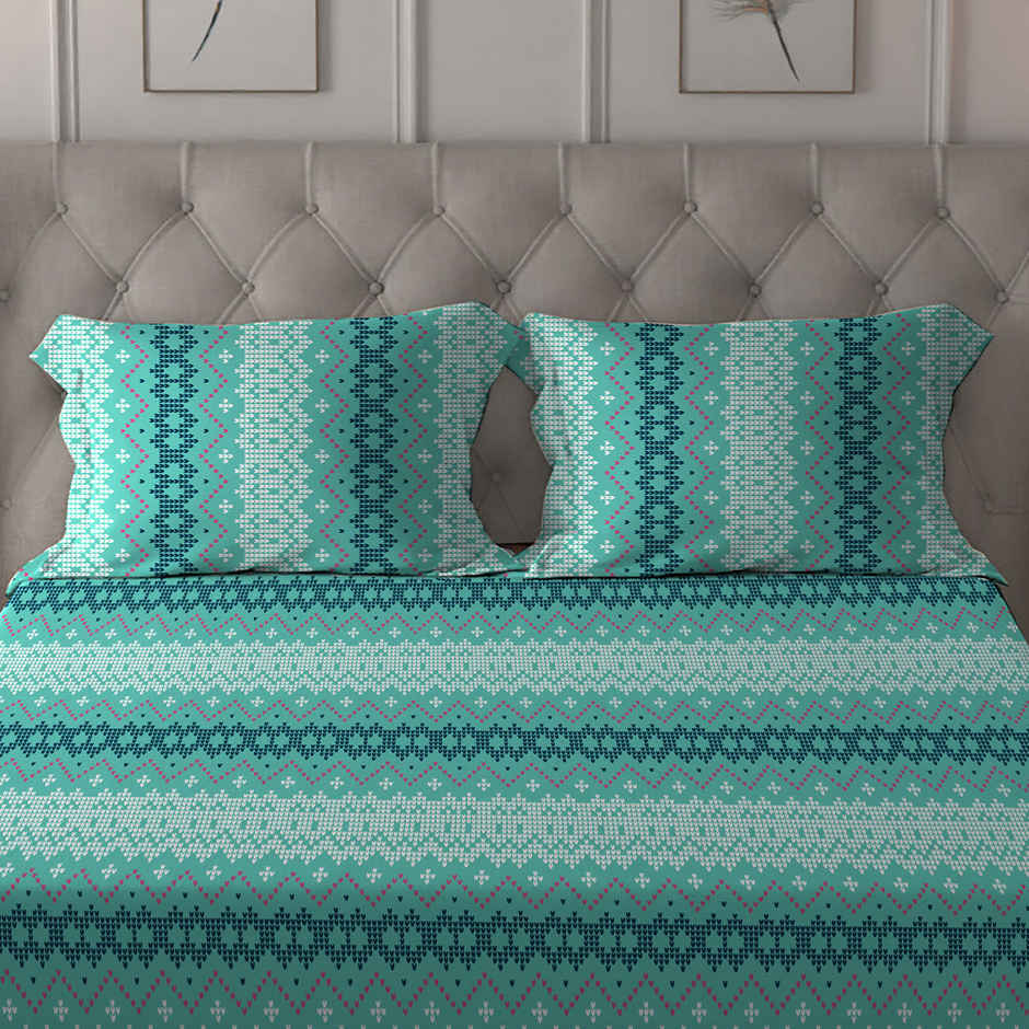 Home Elegance by myTrident Microfiber Bedsheet Set | Queen Size Double Bed sheet | 2 Pillow Covers | Pixels