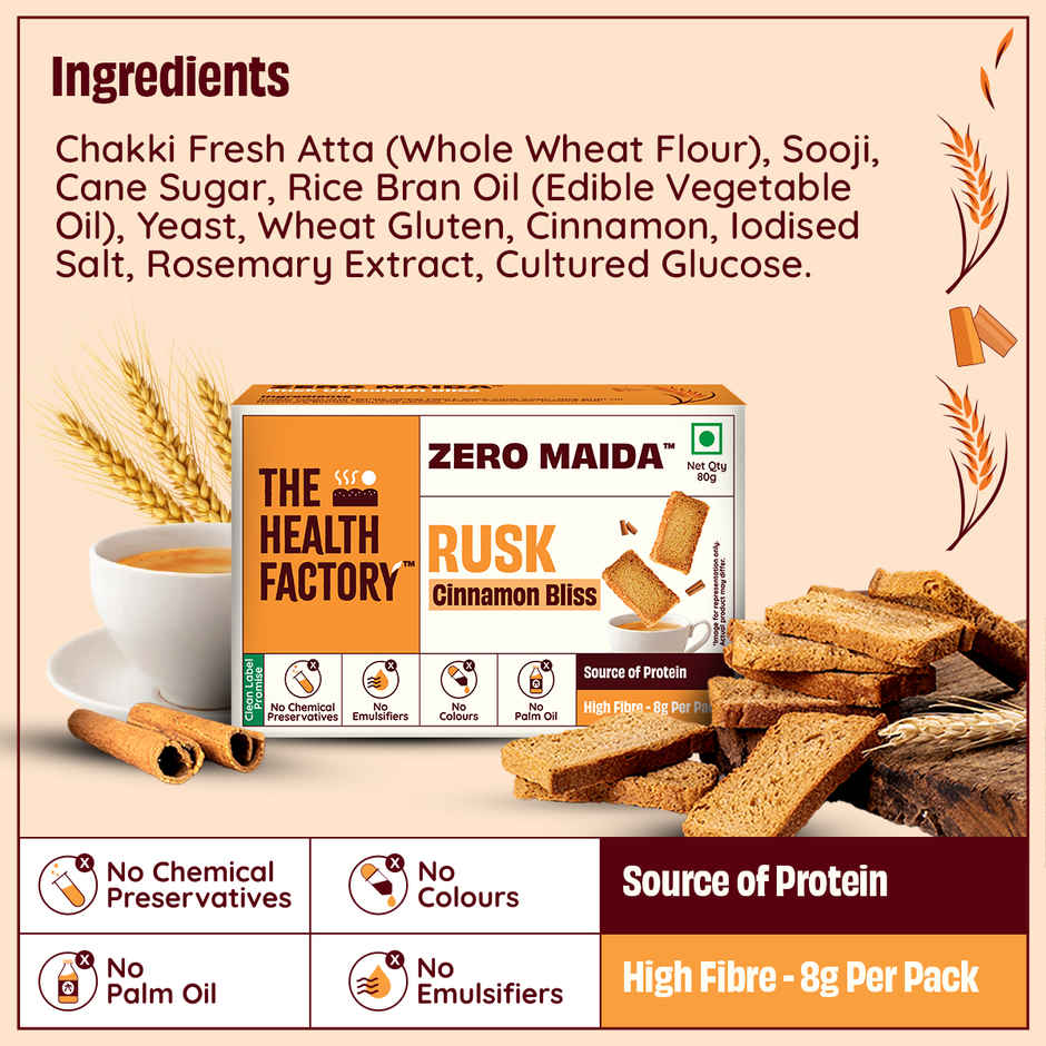 The Health Factory Zero Maida Rusk - Cinnamon Bliss