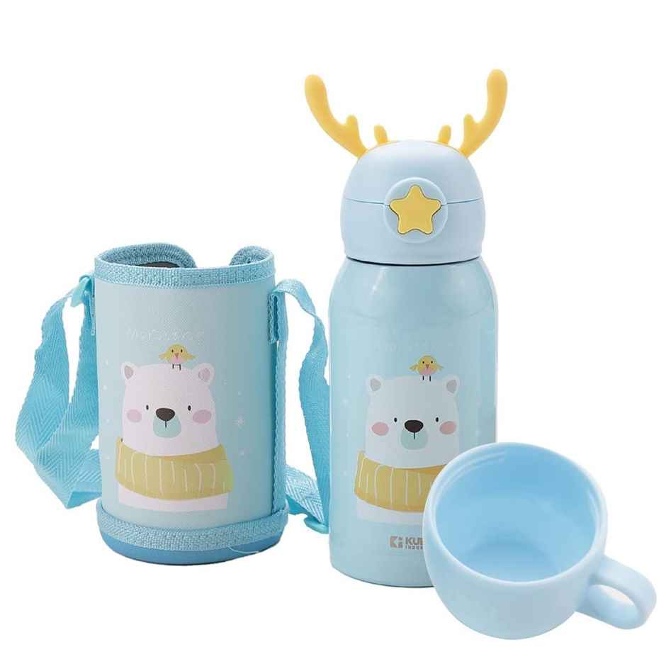 Kuber Industries Sipper Water Bottle for Kids, Vacuum Insulated Stainless Steel Flask with Straw