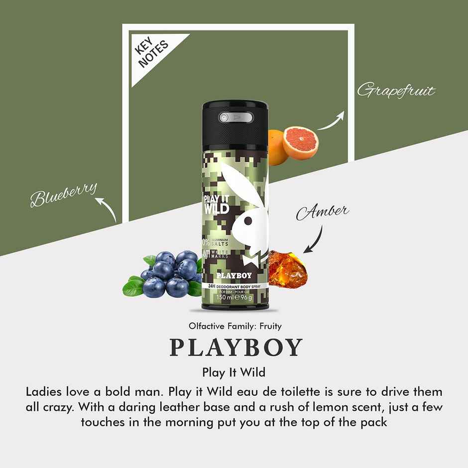 Playboy Play It Wild Men Deodorant Spray