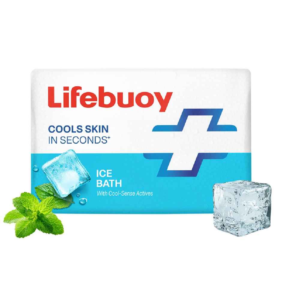 LIFEBUOY Ice Bath Soap Bar, with Menthol, Cool Sense Actives, 125g X 5, for Instant Cooling