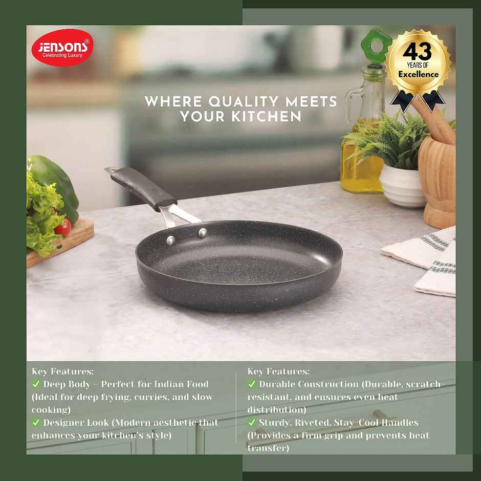 Jensons Pro Wellness Frying Pan Without Lid 25 cm Induction Compatible