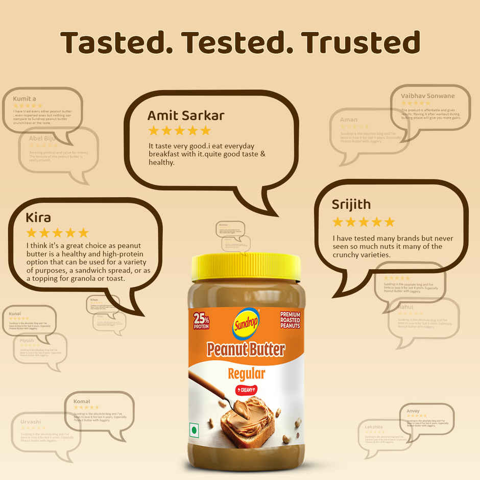 Sundrop Peanut Butter | Creamy | With 25% Protein |Premium Roasted Peanuts | No Preservatives